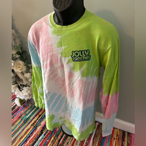 y2k Jolly Rancher Tie Dye Shirt Long Sleeve Fruit Candy 2000s Vintage Large - Picture 4 of 5